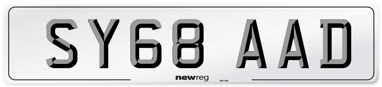 SY68 AAD Number Plate from New Reg